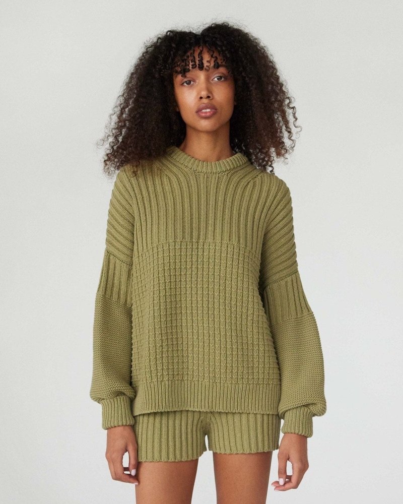 Delčia: Olive Cotton Sweater