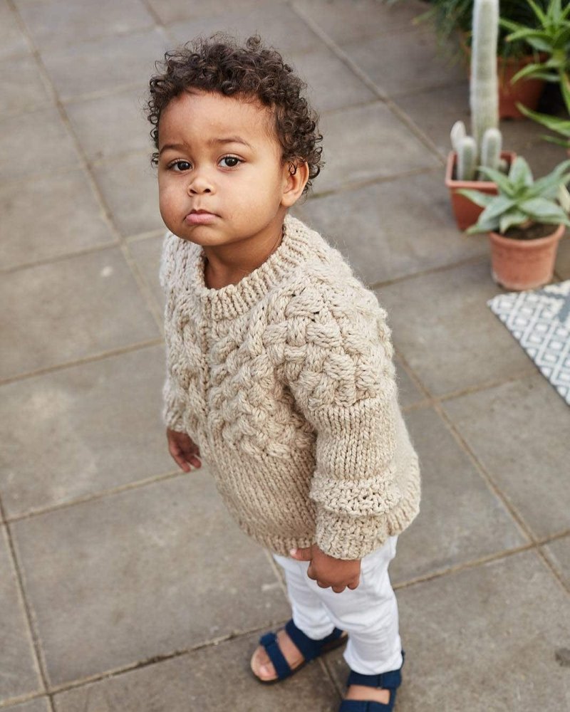 Mini Heartbreaker: Beige Wool Sweater