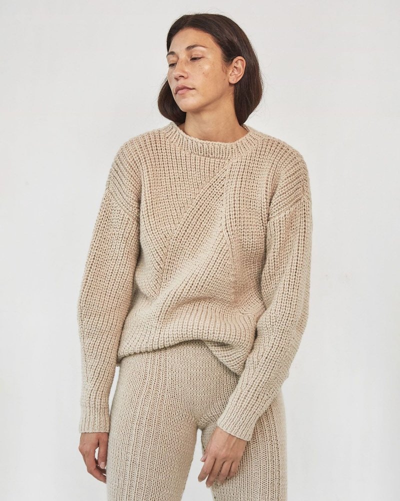 Slabada: Beige Wool Pants